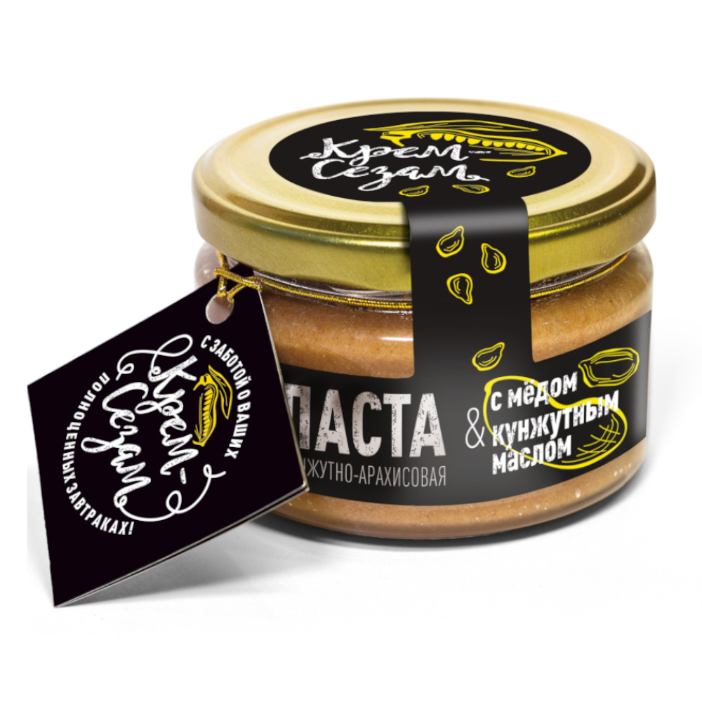 картинка Паста кунжутно-арахисовая с медом и кунжутным маслом "Крем Сезам", 200 г от магазина Панацея в Красноярске