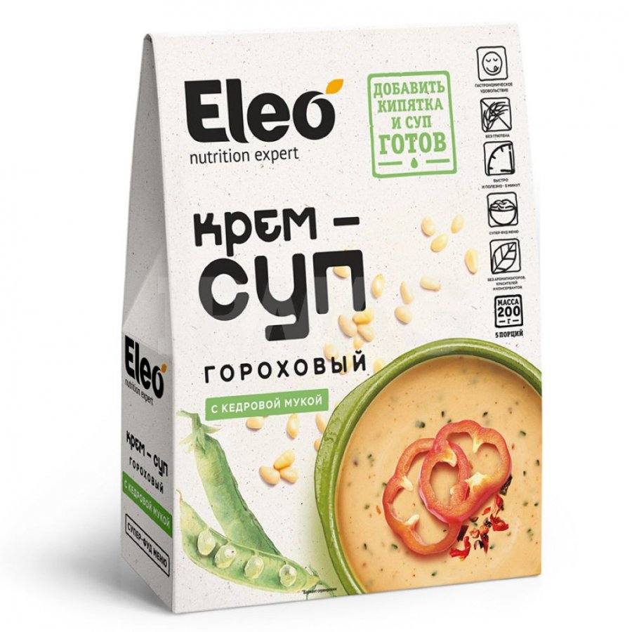 картинка Крем-суп гороховый с кедровой мукой "Eleo" 200 г от магазина Панацея в Красноярске