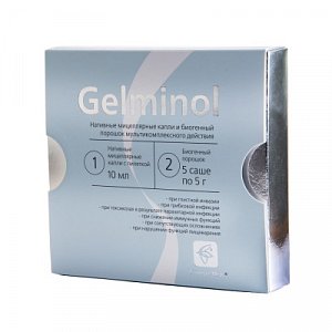 картинка Гельминоль Gelminol - противопаразитарное средство, капли 10 мл + 5 саше по 5 г от магазина Панацея в Красноярске