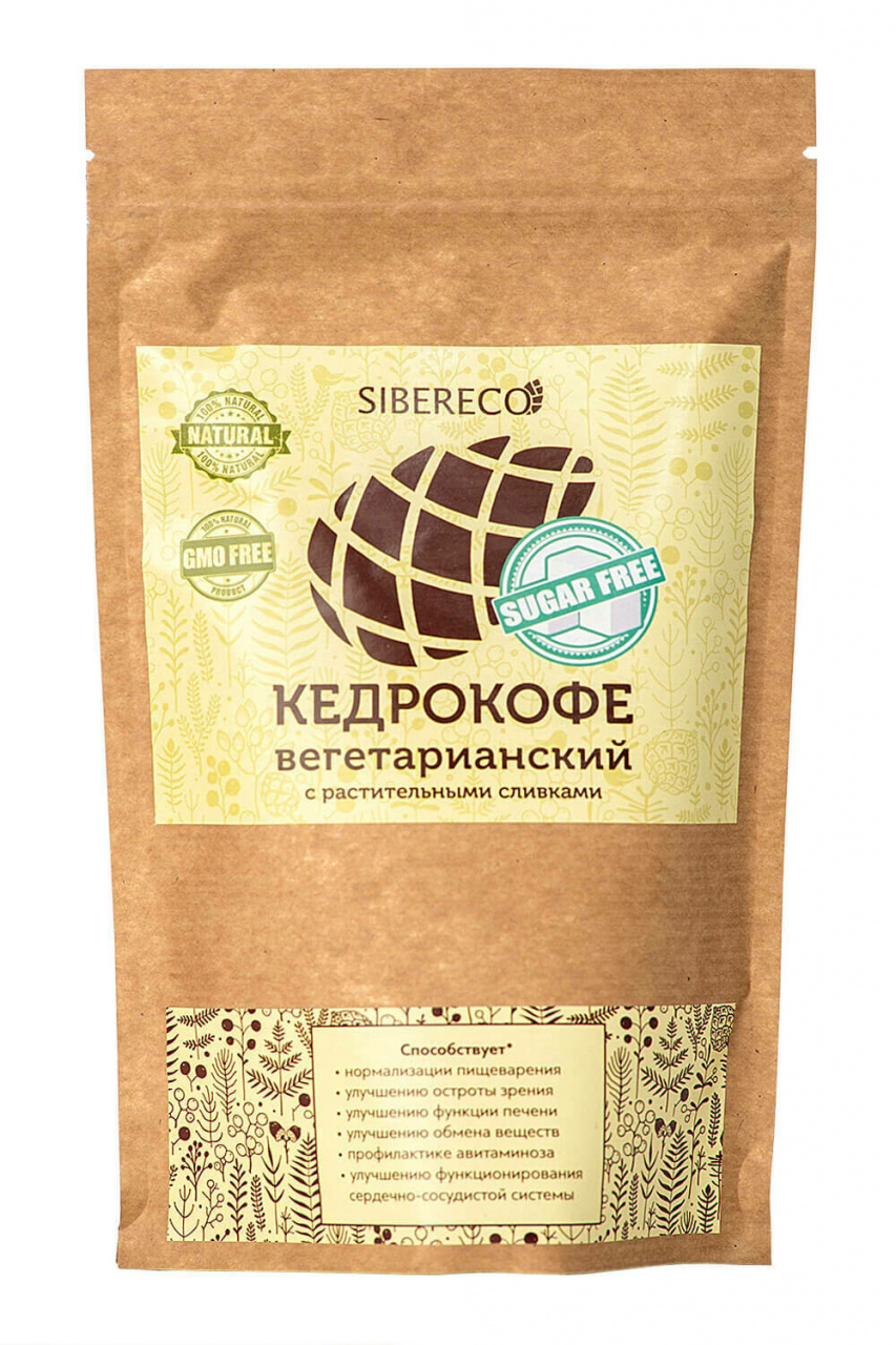 картинка Кедрокофе Вегетарианский на растительных сливках (без сахара), 250 г от магазина Панацея в Красноярске