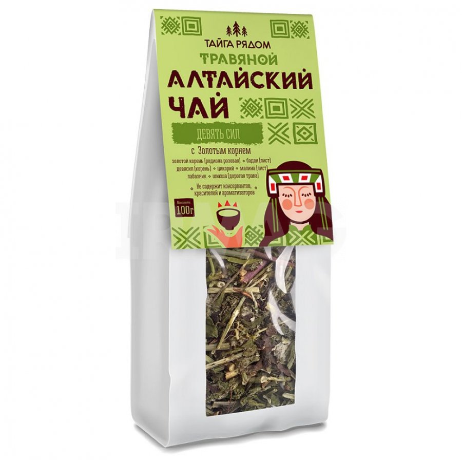 картинка Алтайский чай "Девять сил" с золотым корнем, 100 г от магазина Панацея в Красноярске