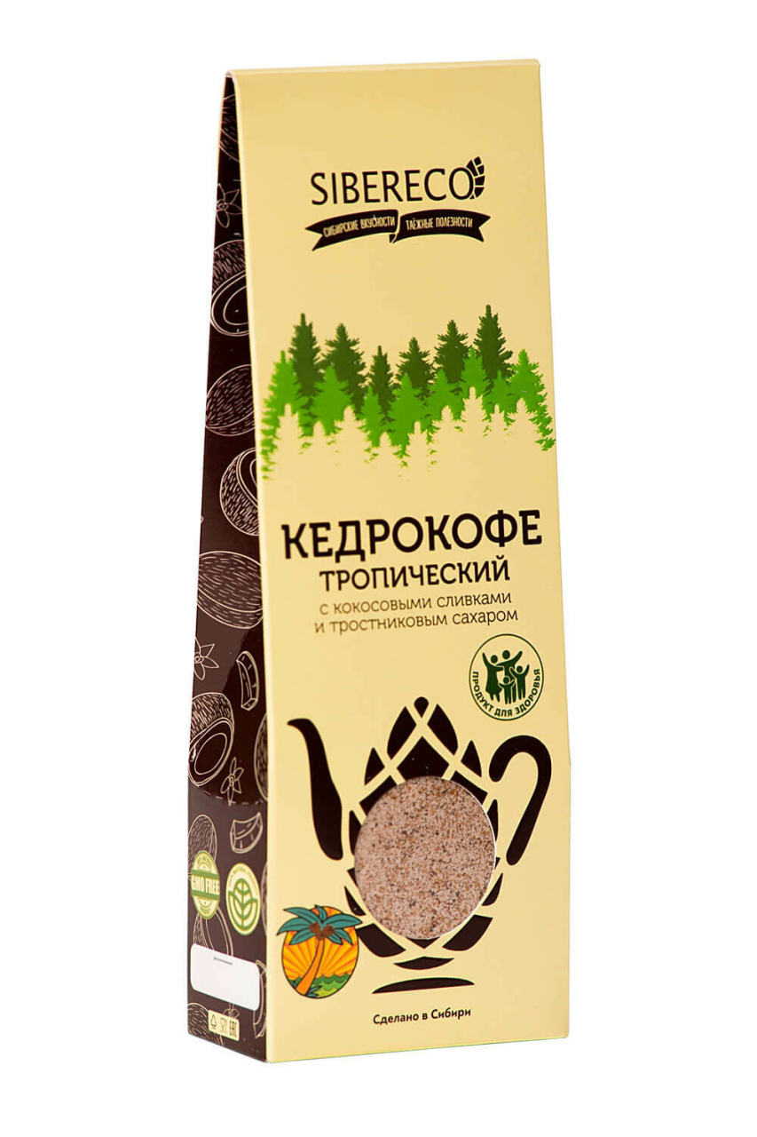 картинка Кедрокофе Тропический с кокосовыми сливками и тростниковым сахаром, 130г от магазина Панацея в Красноярске