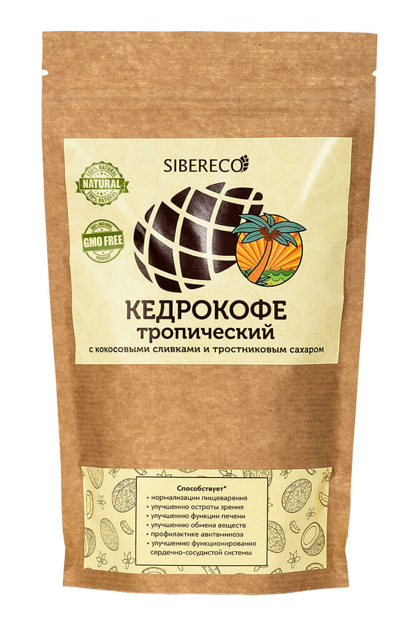 картинка Кедрокофе Тропический с кокосовыми сливками и тростниковым сахаром, 250г от магазина Панацея в Красноярске